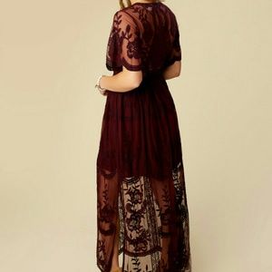 Altar'd State Marionette Maxi Dress - Burgundy